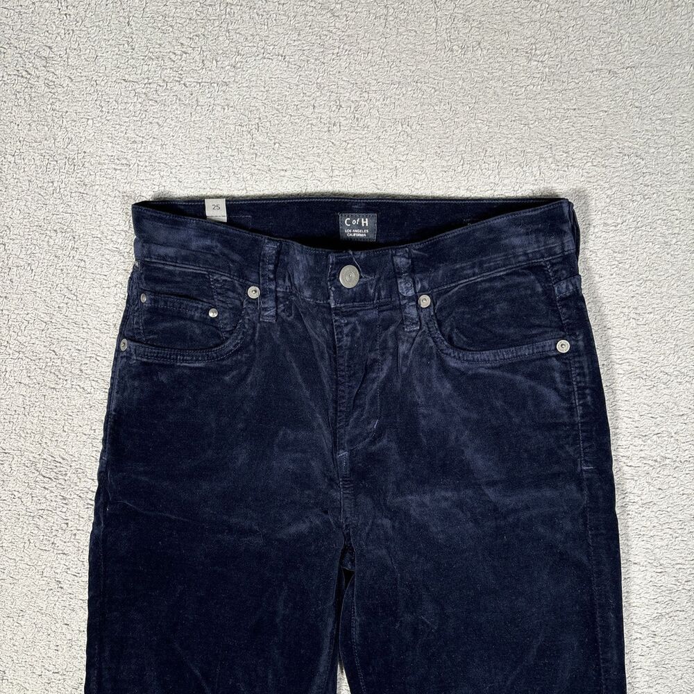 Citizens Of Humanity Rocket High Rise Skinny Pants Navy Blue Velvet Jeans Sz 25 - Picture 3 of 13